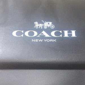 Coach New York Black and White Logo Shopping Bag